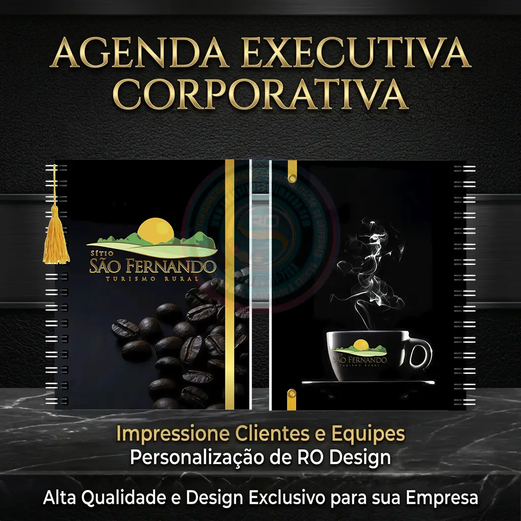 Agenda executiva personalizada para empresa com logo
