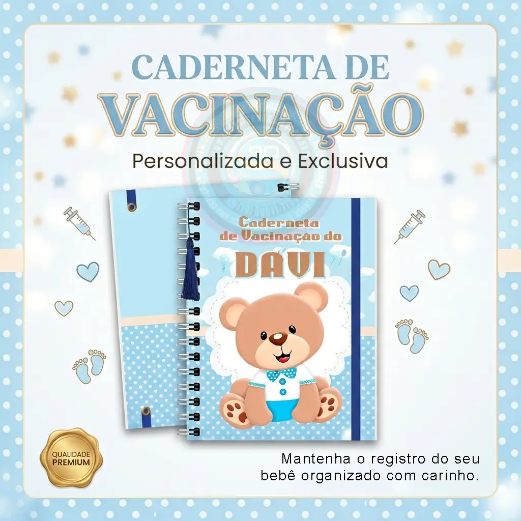 Caderneta de vacinação personalizada para bebê