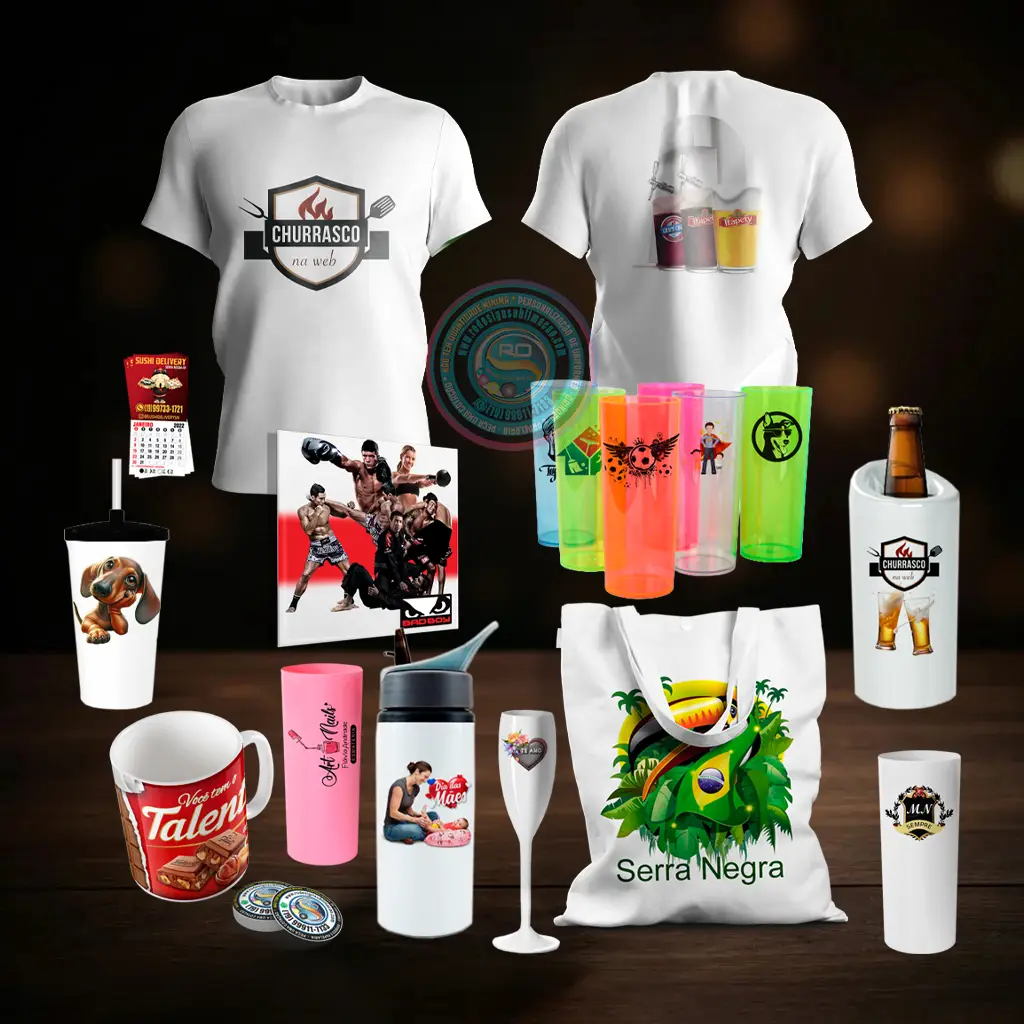 Kit de brindes corporativos personalizados com diversos itens