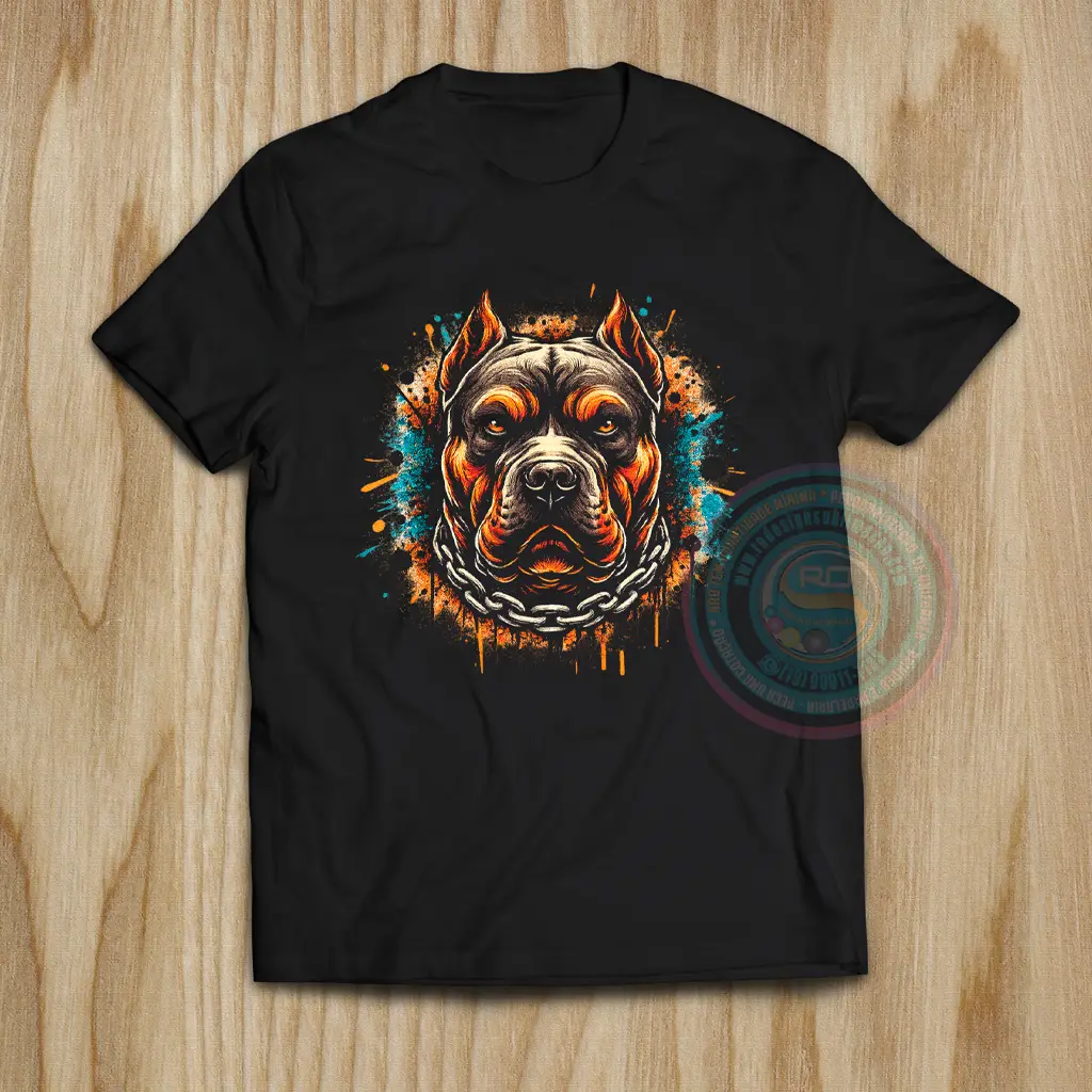 Camiseta personalizada com DTF têxtil estampada com arte colorida