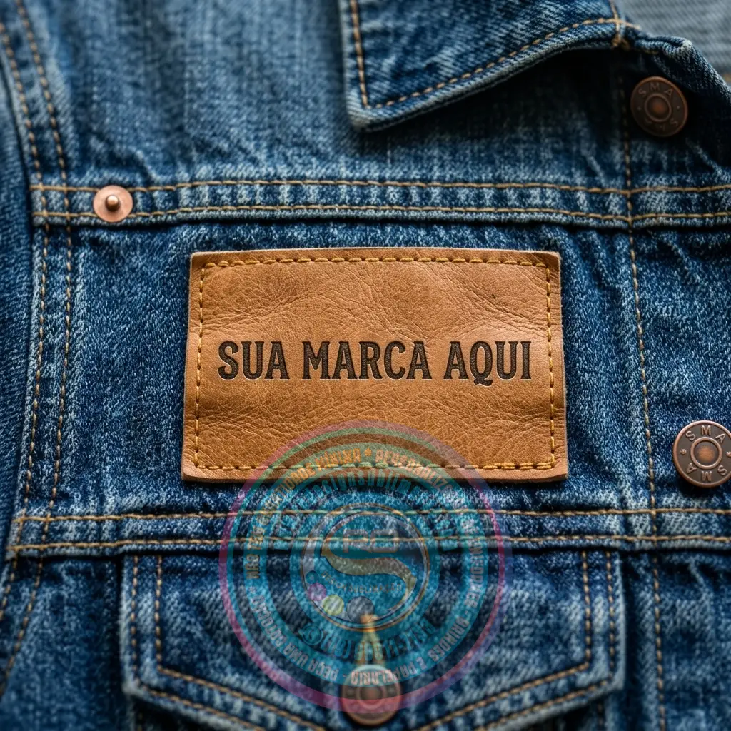 Etiqueta de couro sintético personalizada para jaqueta