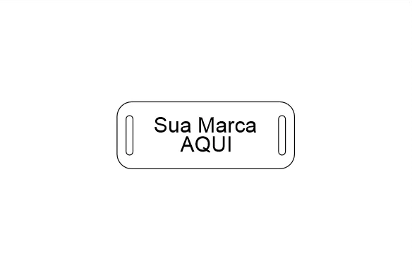 Etiqueta de couro sintético Modelo CS-M01 — design gráfico