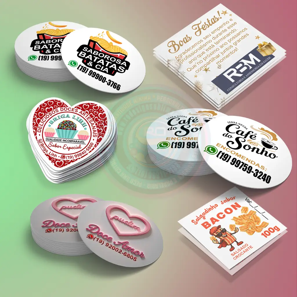 Adesivo personalizado para potes e embalagens