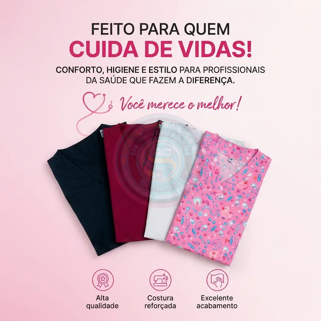 Pijama cirúrgico scrub em diversas cores personalizadas
