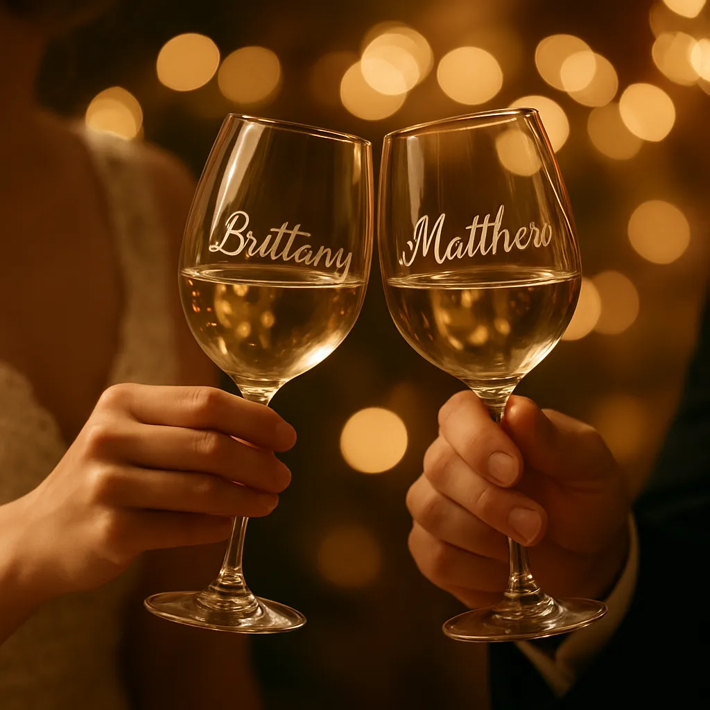 Taça personalizada para presente de casal romântico