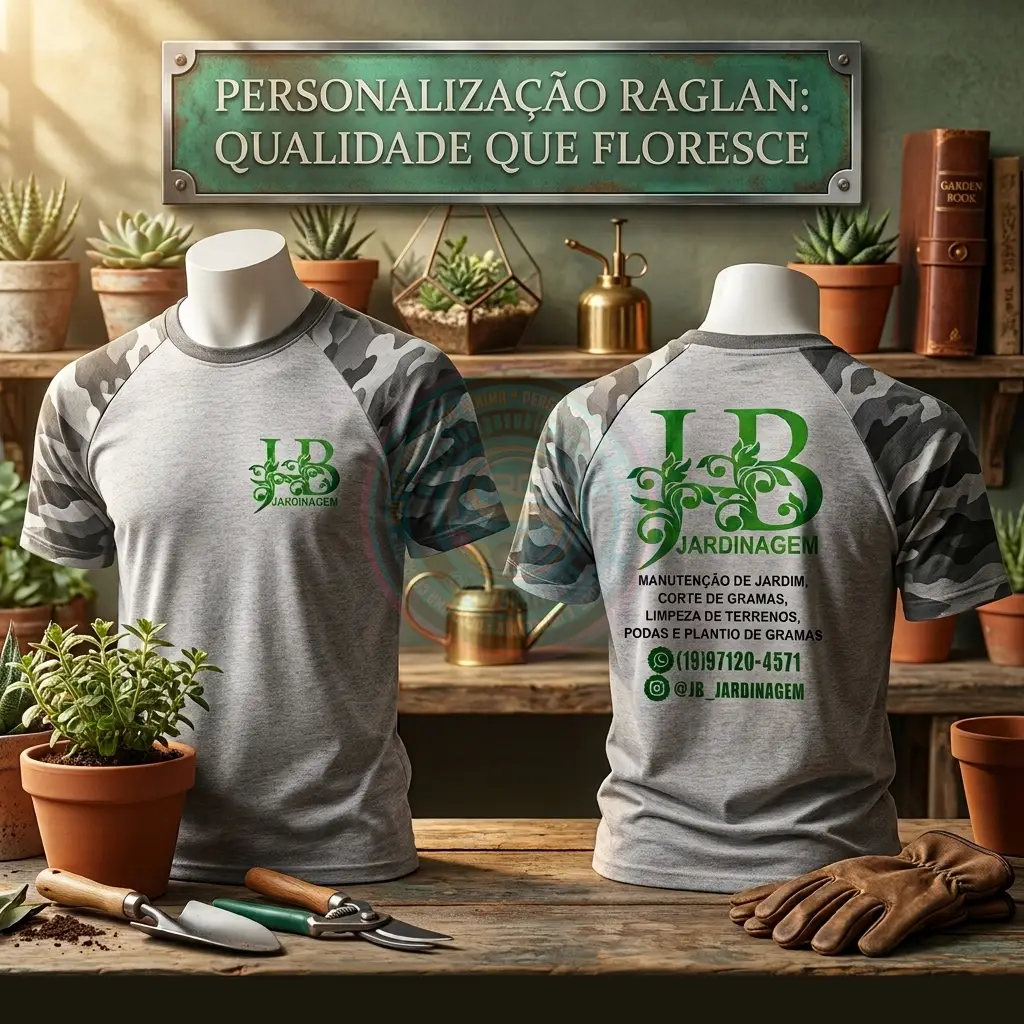 Camiseta raglan personalizada com manga diferenciada