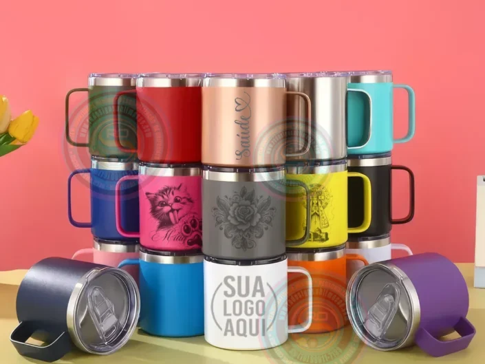Caneca Térmica 360ml Personalizada com Gravação a Laser