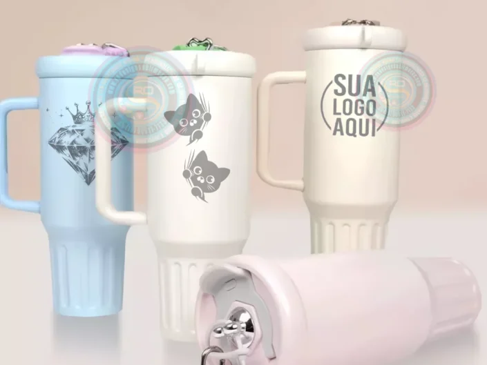 Copo Quencher Premium com Chaveiro 1.2L Personalizado com Gravação a Laser