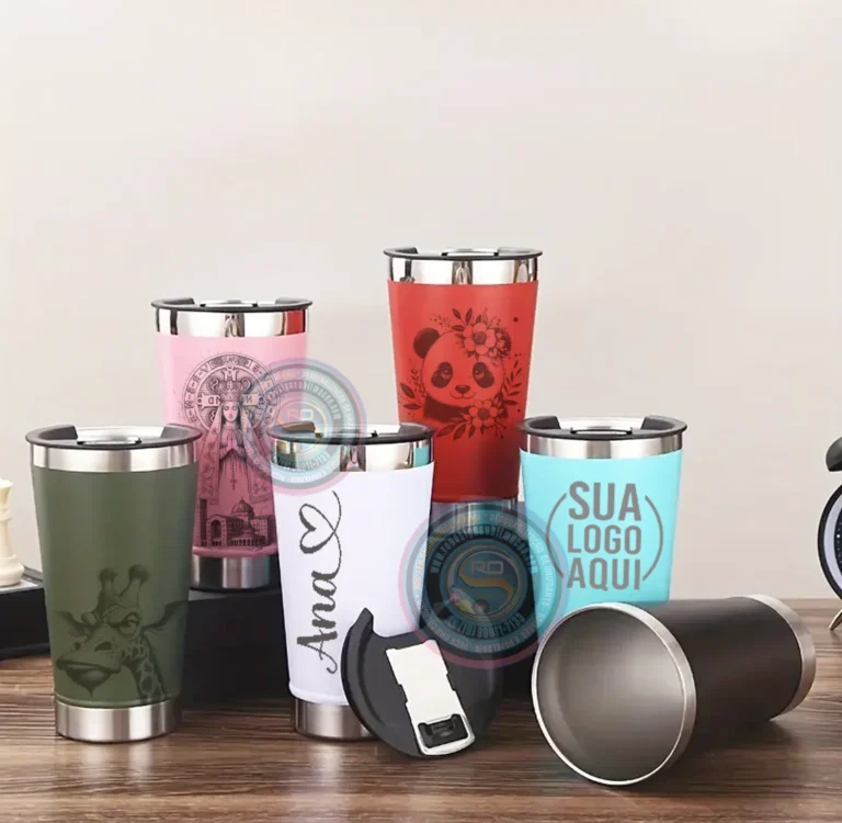 Copo térmico 473ml personalizado com gravação a laser