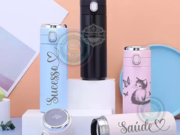 Garrafa Digital Flip 420ml Personalizada com Gravação a Laser