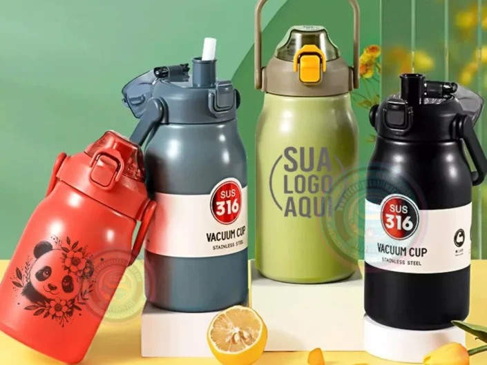 Garrafa Térmica School 1L SUS 316 Vacuum Cup Personalizada com Gravação a Laser