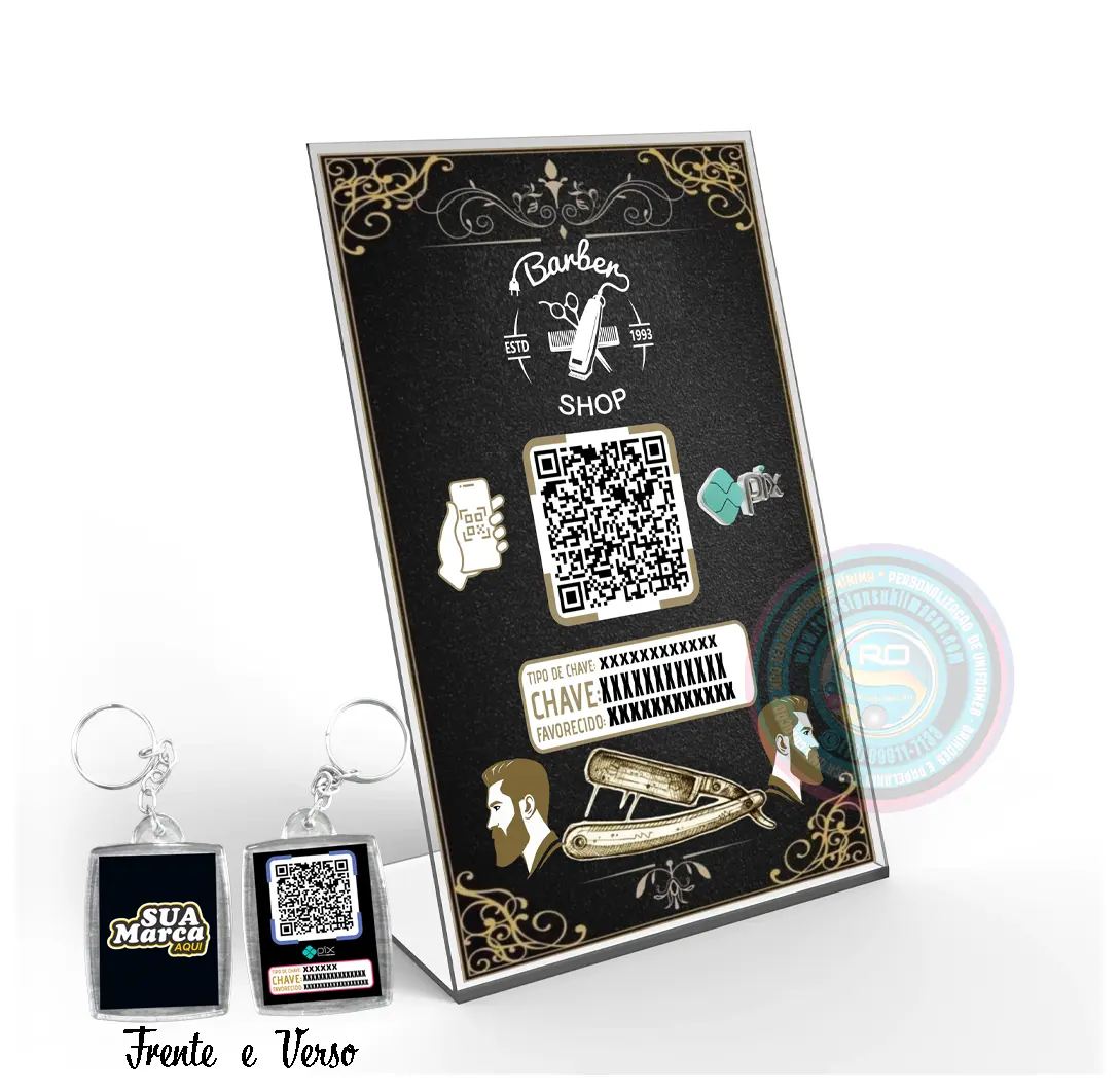 Kit Display QR Code PIX Chaveiro Personalizado com Logo - Serra Negra Shopping 5 Kit Display QR Code PIX Chaveiro Personalizado com Logo - Serra Negra Shopping - Imagem 5