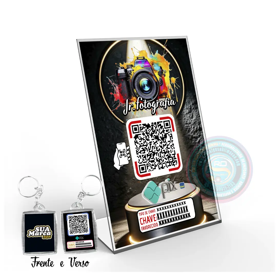 Kit Display QR Code PIX Chaveiro Personalizado com Logo - Serra Negra Shopping 4 Kit Display QR Code PIX Chaveiro Personalizado com Logo - Serra Negra Shopping - Imagem 4
