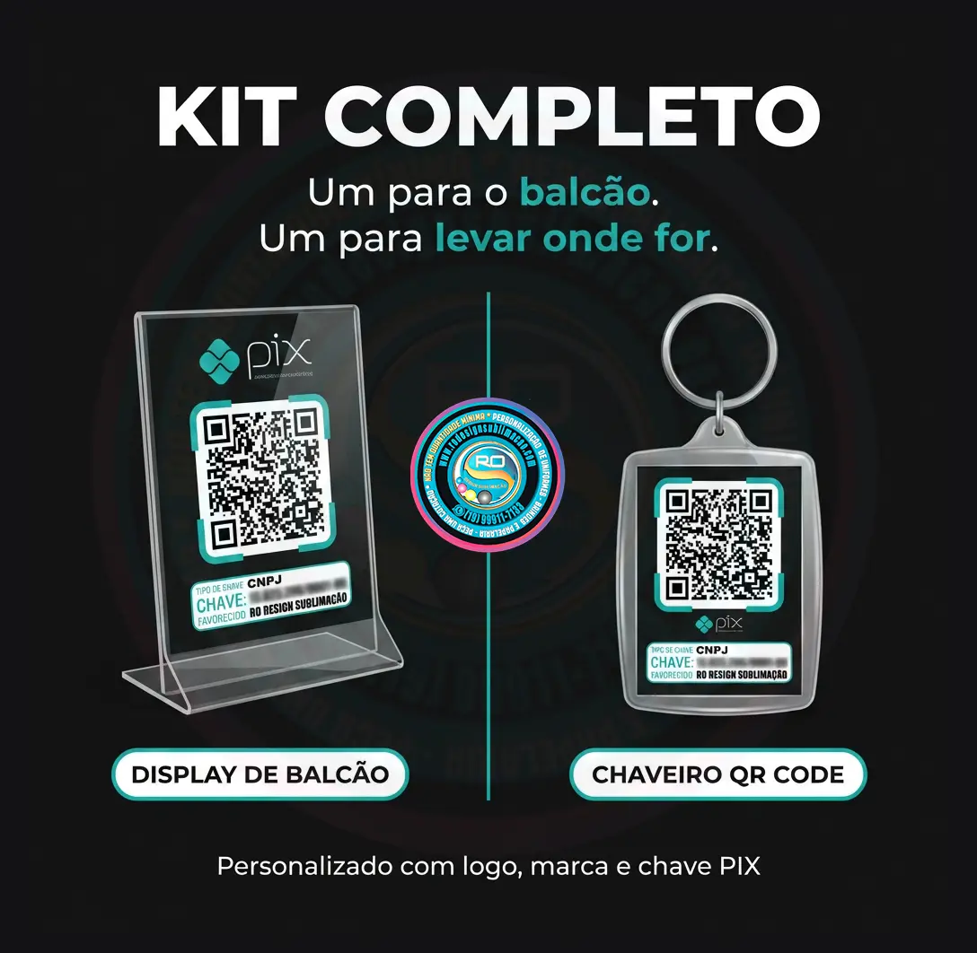 Kit Display QR Code PIX Chaveiro Personalizado com Logo - Serra Negra Shopping 2 Kit Display QR Code PIX Chaveiro Personalizado com Logo - Serra Negra Shopping - Imagem 2