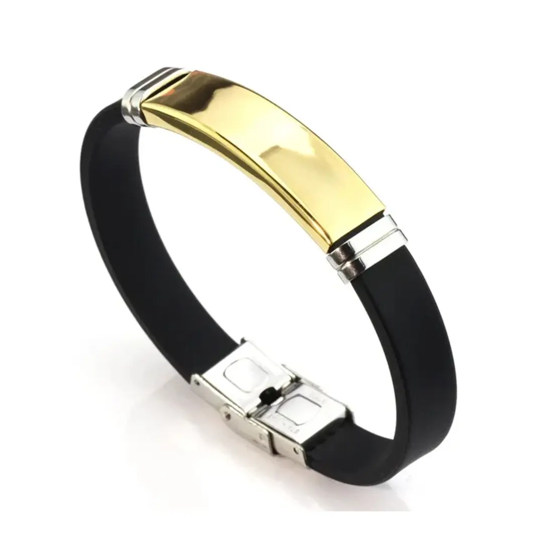 Pulseira personalizada unissex com gravação a laser em aço inox. 3 Pulseira personalizada unissex com gravação a laser em aço inox. - Imagem 3