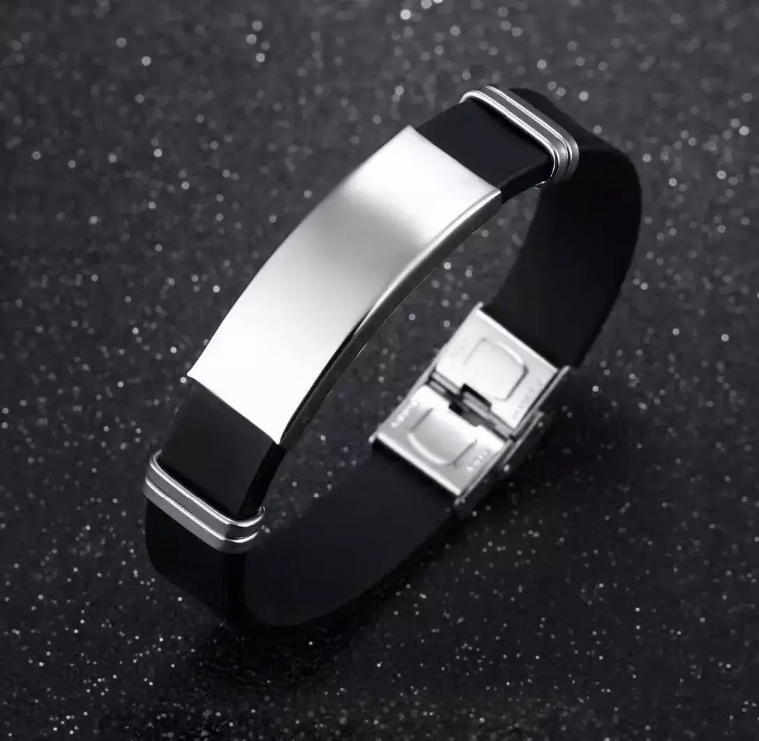Pulseira personalizada unissex com gravação a laser em aço inox. 5 Pulseira personalizada unissex com gravação a laser em aço inox. - Imagem 5